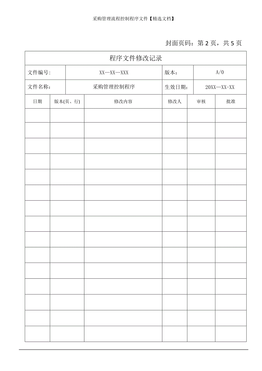 采购管理流程控制程序文件【精选文档】_第2页