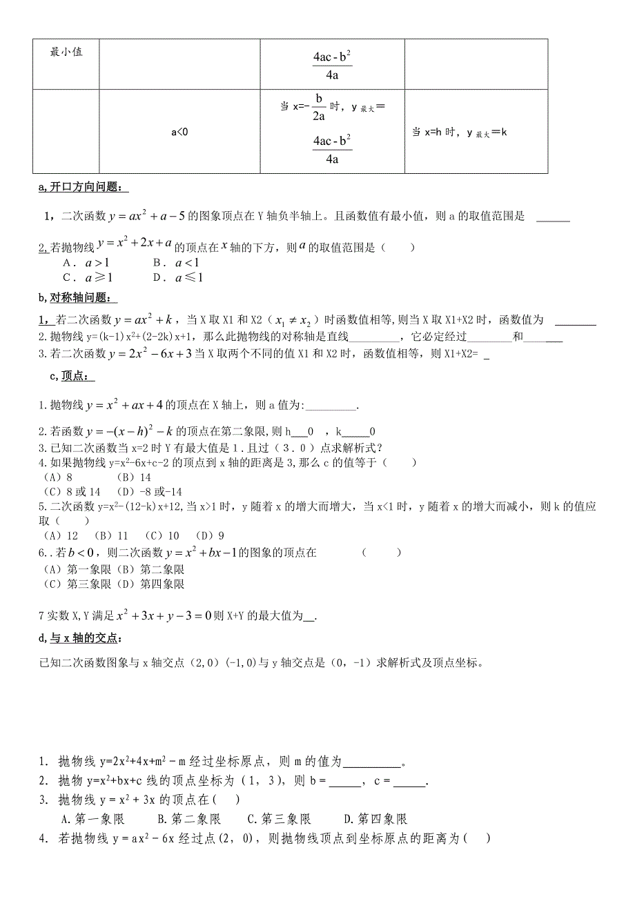 一元二次函数分类练习题名师制作优质教学资料_第2页