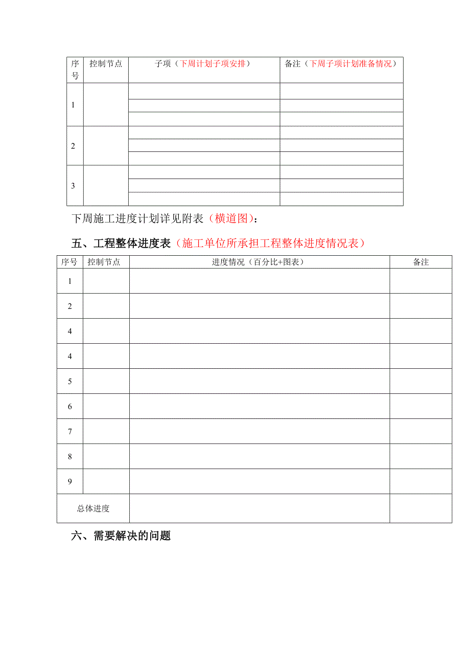 《施工周报格式样板》word版_第4页