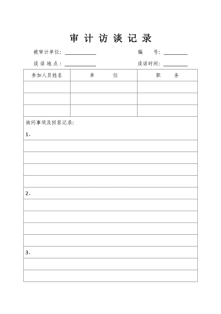 审计谈话记录模板_第1页