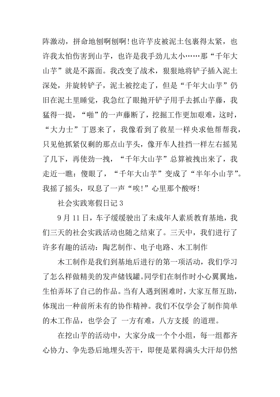 2023年社会实践寒假日记范文500字8篇_第3页