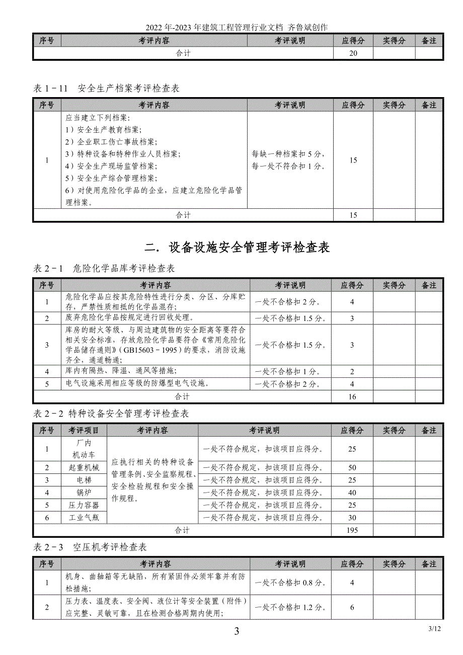 广东省中小机械制造企业安全标准化达标考评检查表_第3页