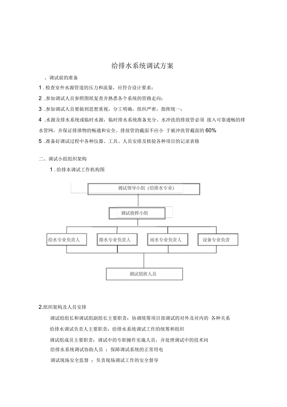 给排水调试方案_第1页