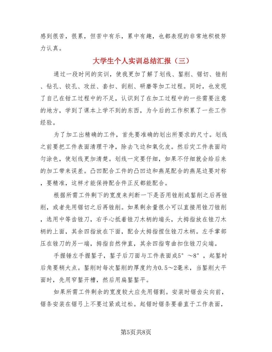 大学生个人实训总结汇报（四篇）.doc_第5页