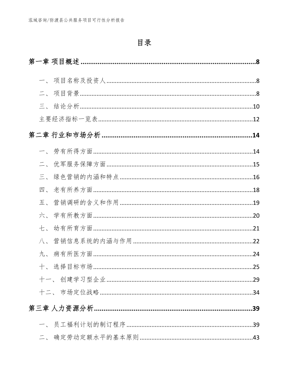 弥渡县公共服务项目可行性分析报告_第2页