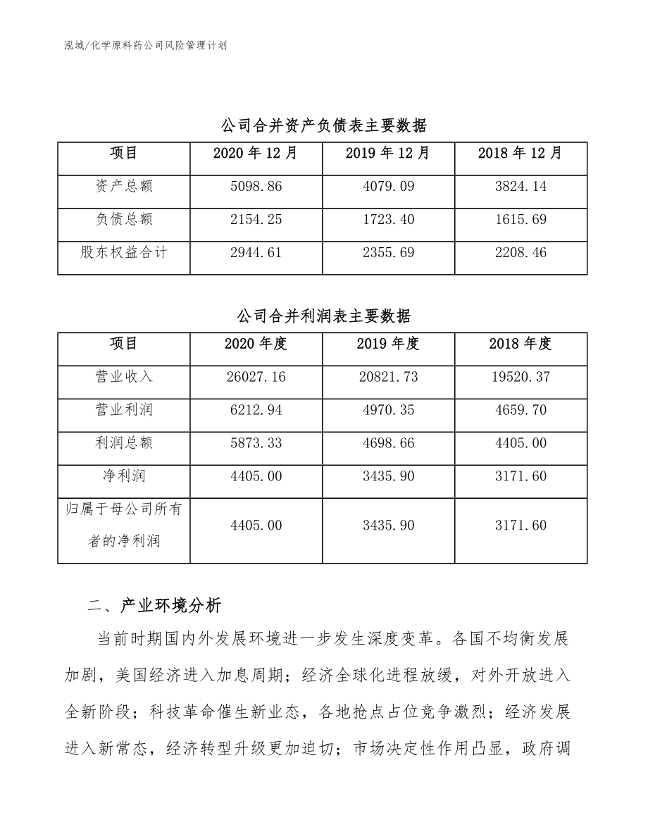 化学原料药公司风险管理计划_范文_第3页