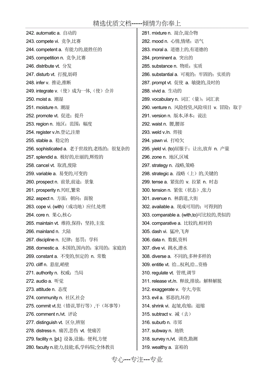 2018年高考英语高频词汇_第4页