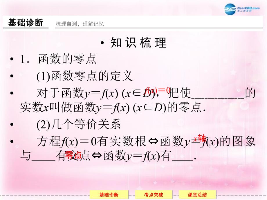 （江苏专用）2022届高考数学一轮复习 2-8函数与方程课件 理_第3页