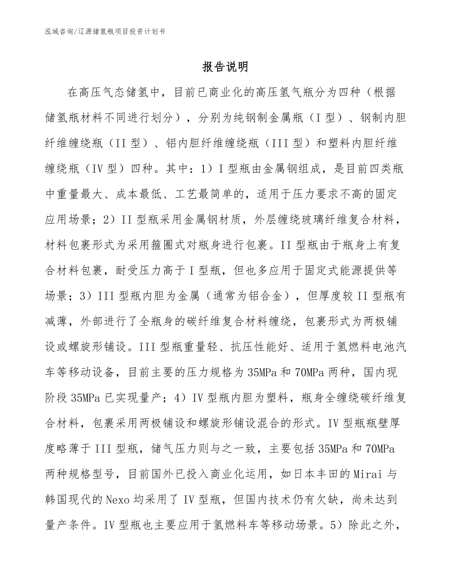 辽源储氢瓶项目投资计划书_模板参考_第1页