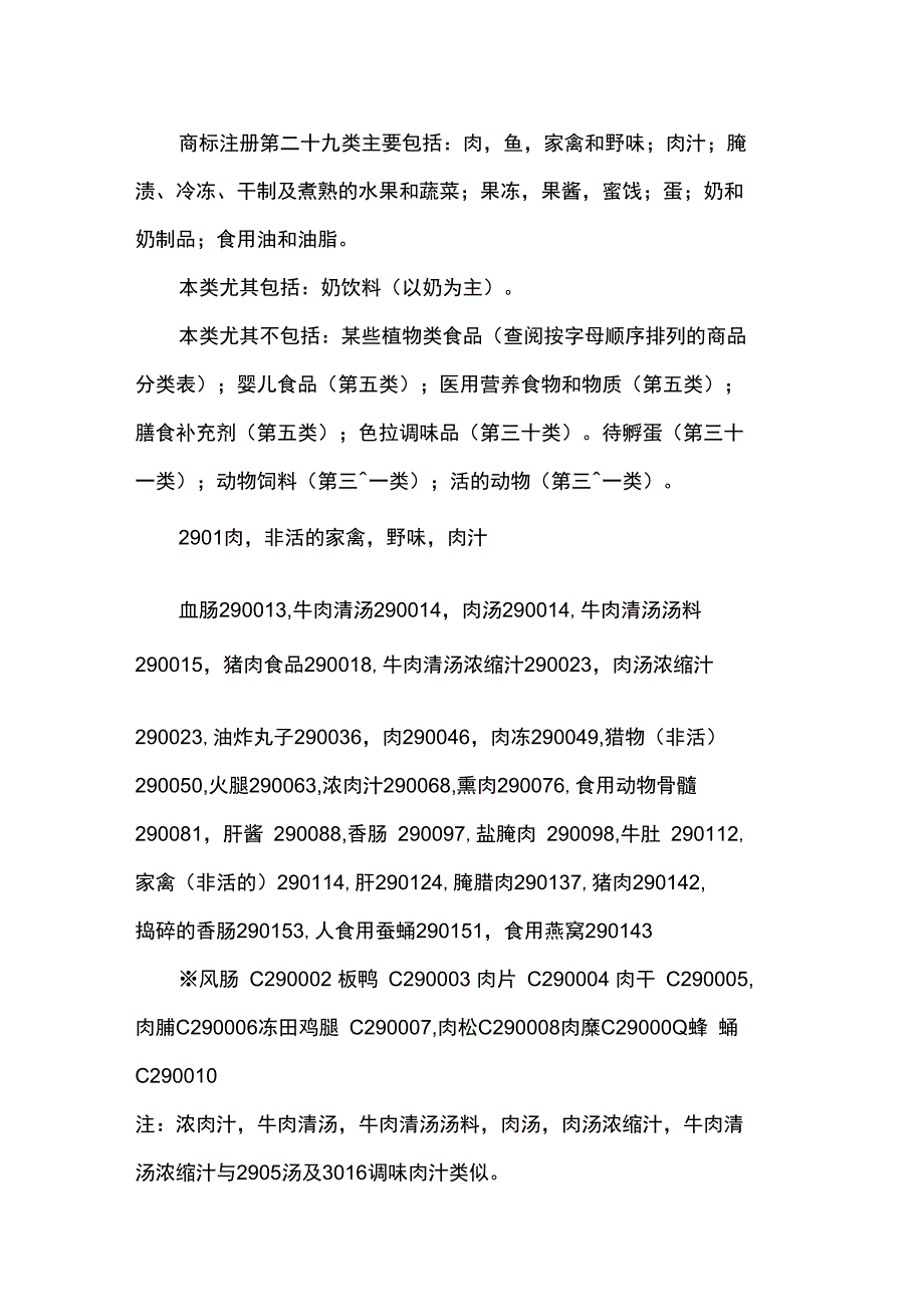 商标注册分类的十九类细选项说明_第1页