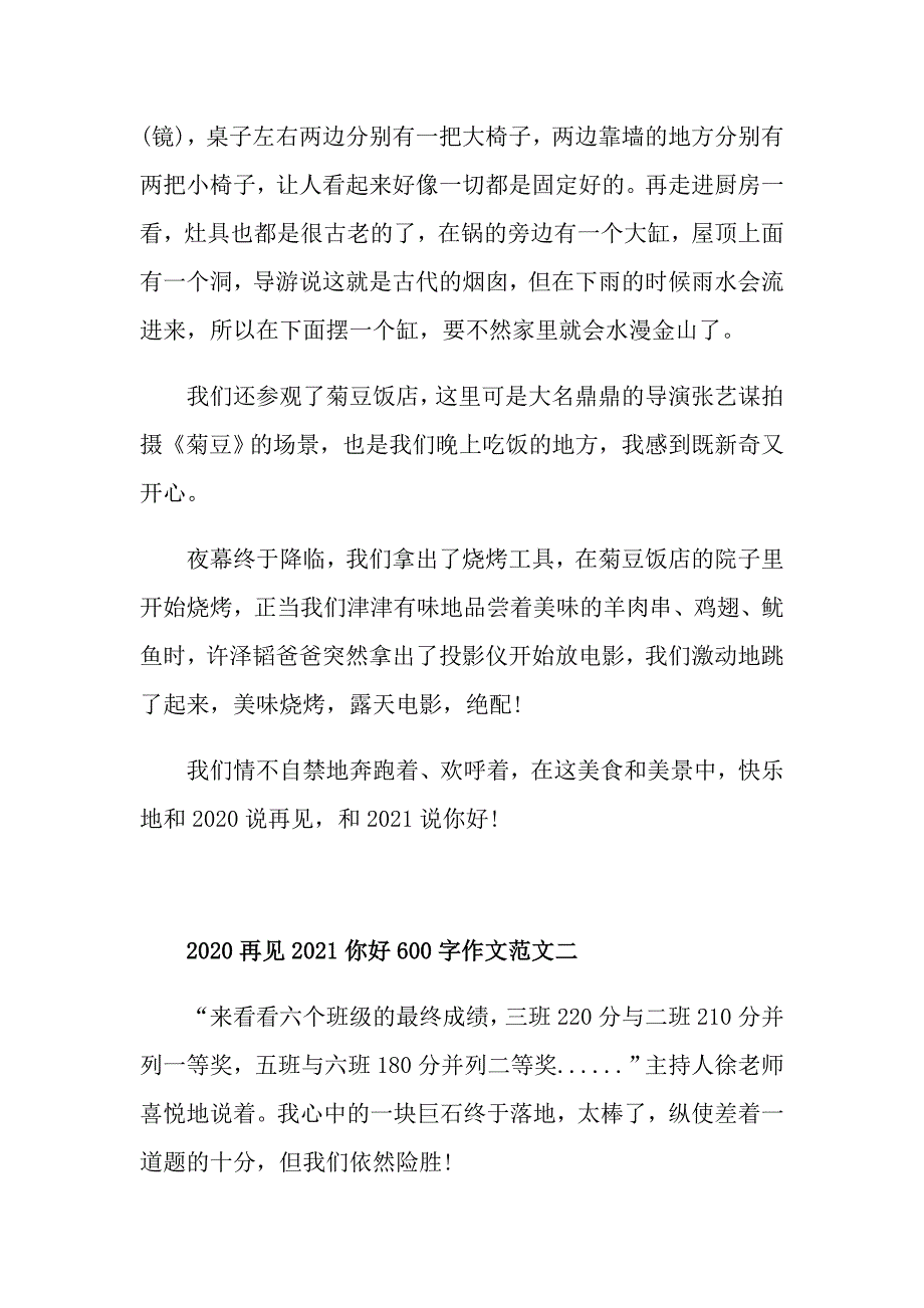 再见2021你好600字作文五篇_第2页