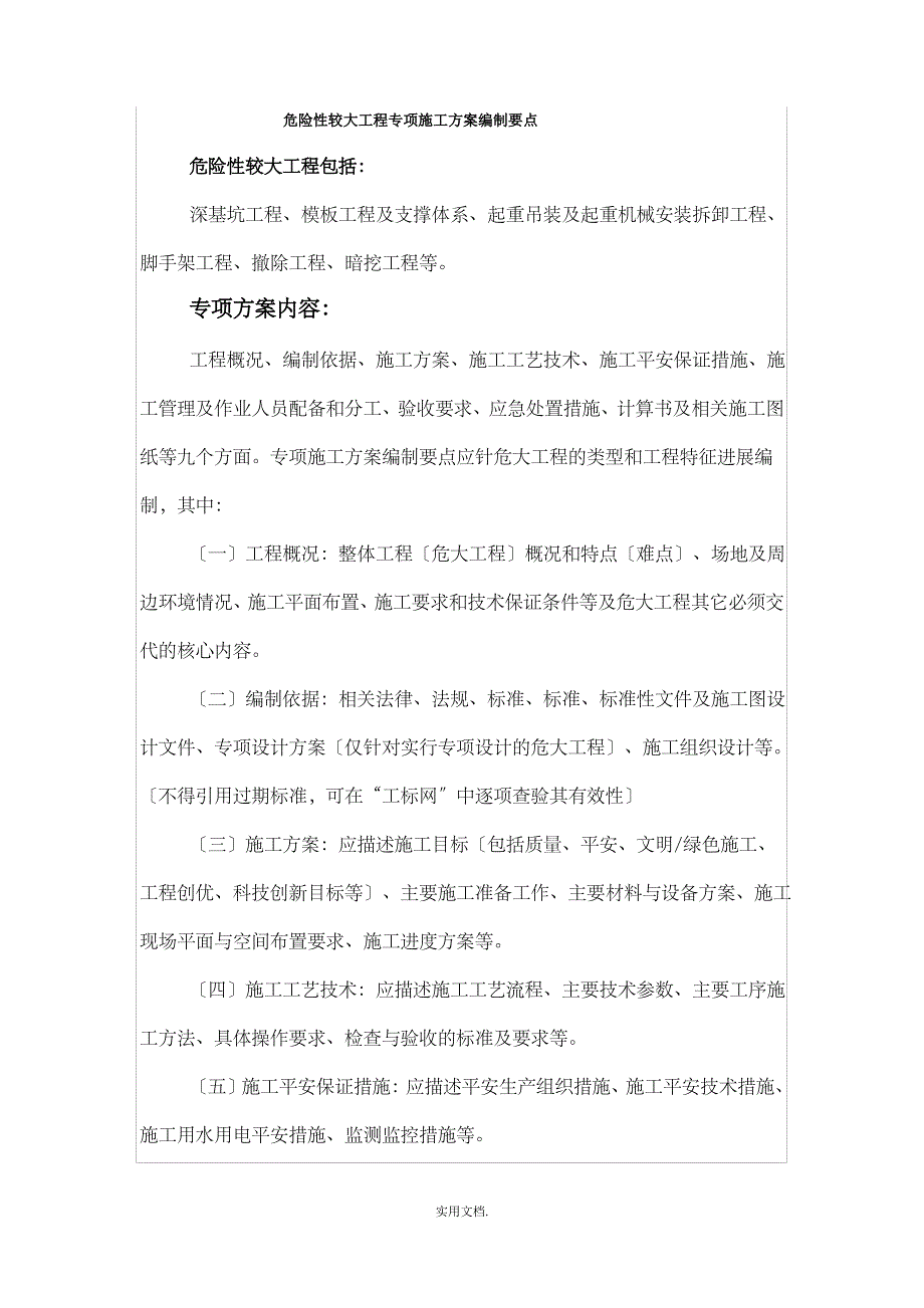 危险性较大工程专项方案编制内容及要点2_第1页