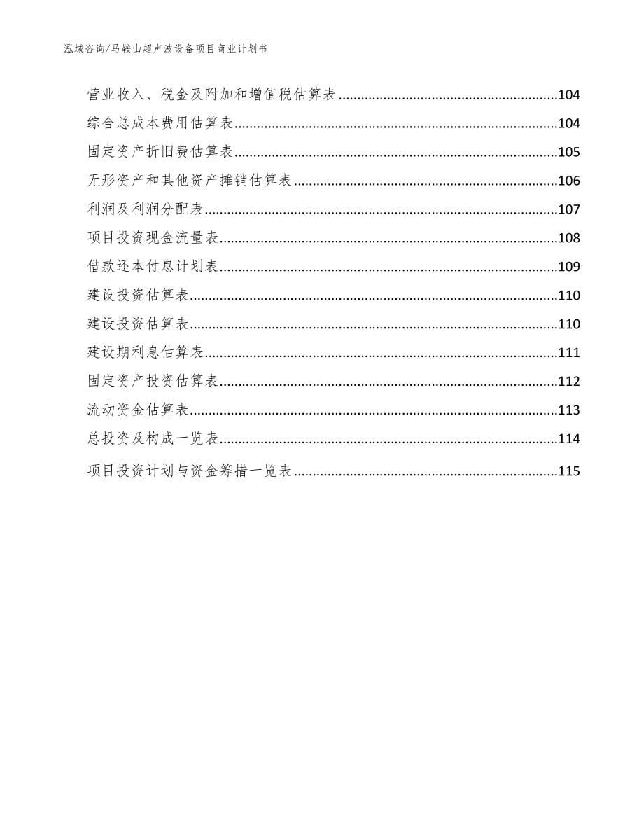 马鞍山超声波设备项目商业计划书（范文模板）_第5页