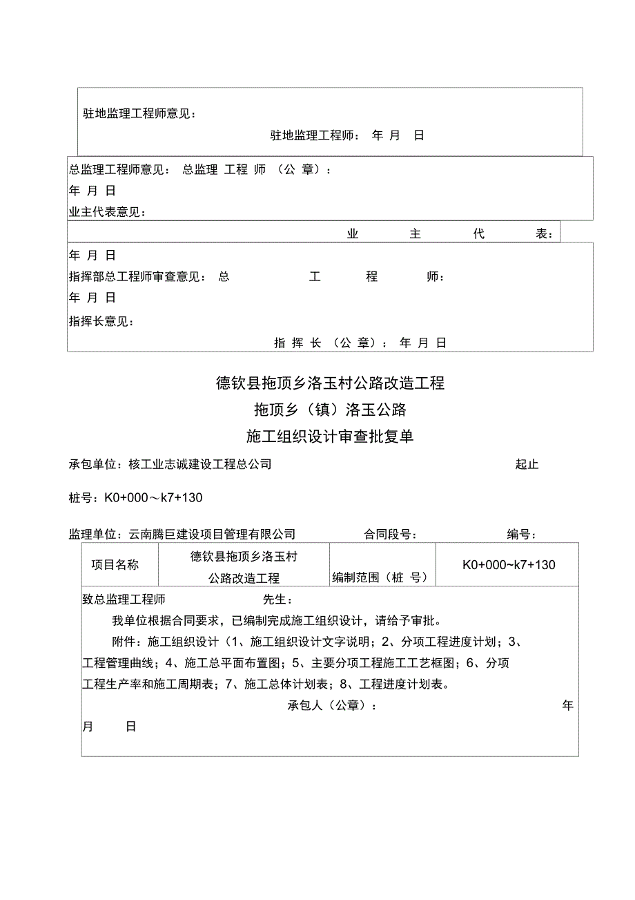 农村公路总体开工报告表_第2页