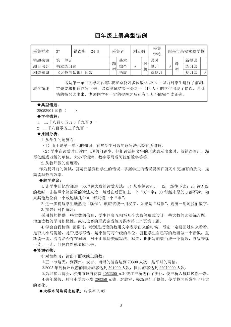 人教版四年级上册易错题归纳.doc_第5页