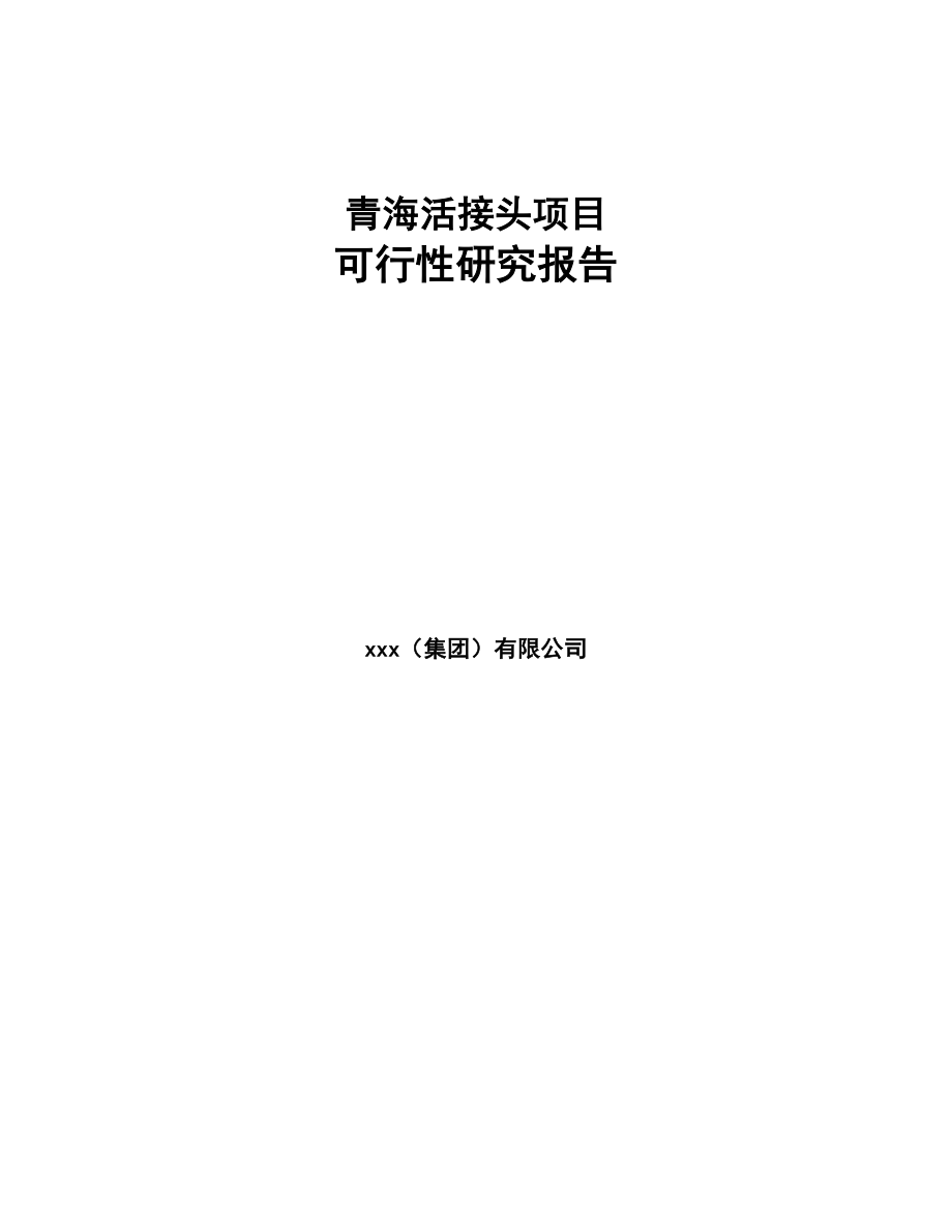 青海活接头项目可行性研究报告(DOC 101页)_第1页