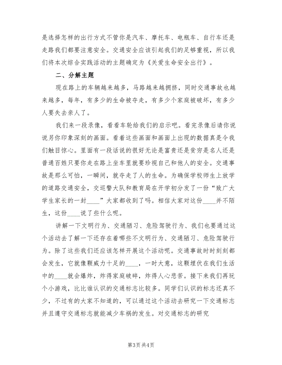 交通安全综合实践活动总结（2篇）_第3页