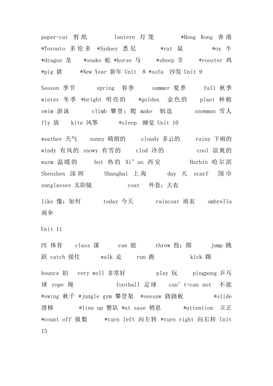 小学英语单词汇总_第4页