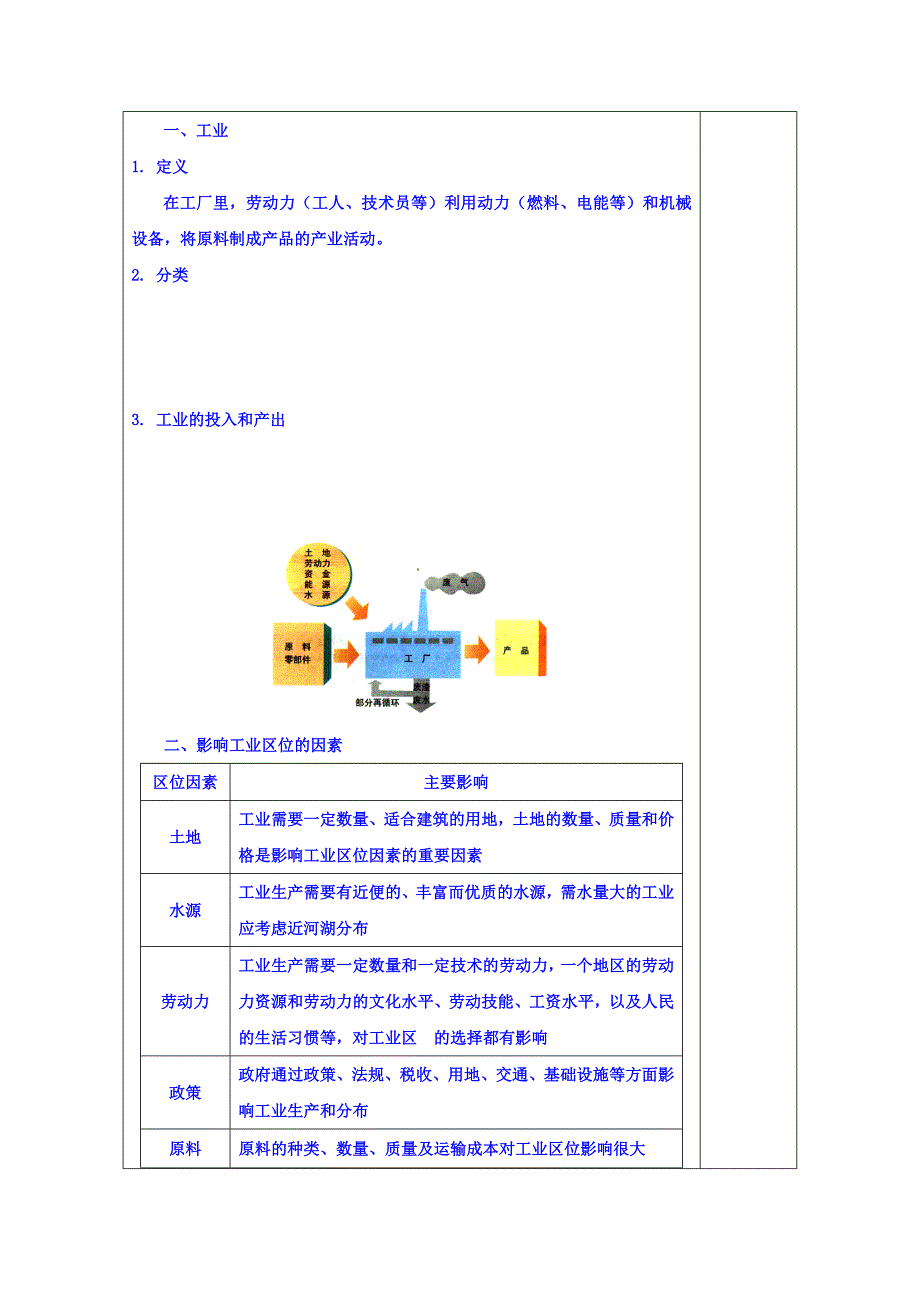 精编江苏省滨海县八滩中学高中地理必修二 学案 3.2工业生产与地理环境1_第4页