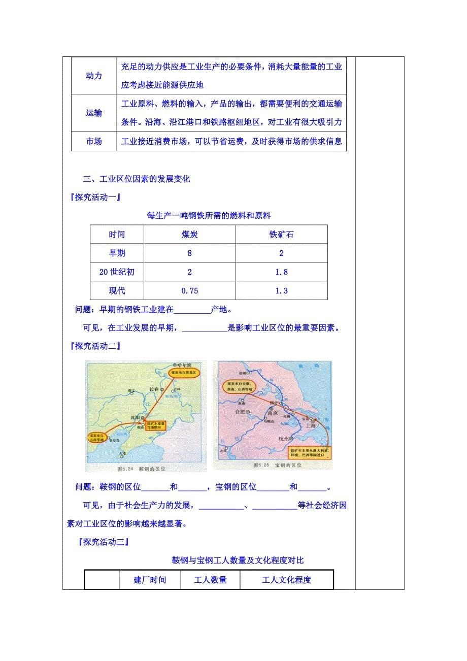 精编江苏省滨海县八滩中学高中地理必修二 学案 3.2工业生产与地理环境1_第5页