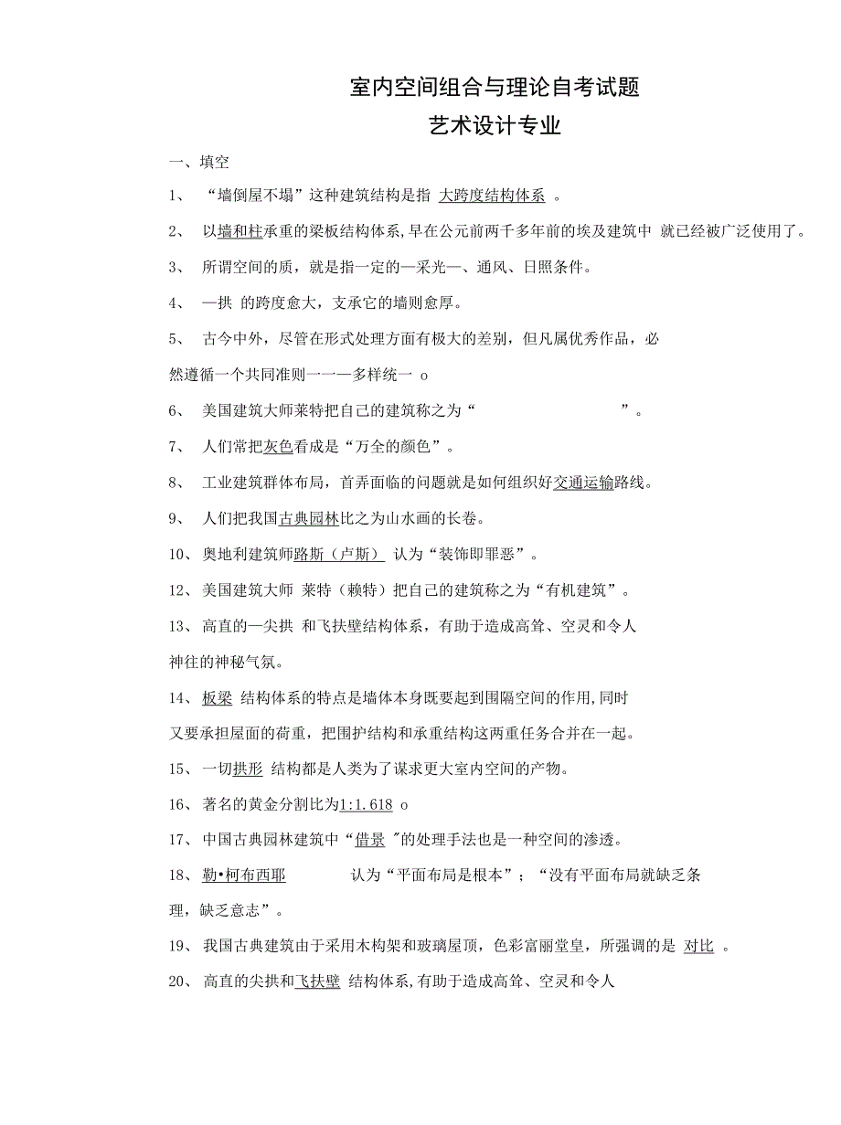 室内空间组合与理论2015串讲资料汇编_第1页