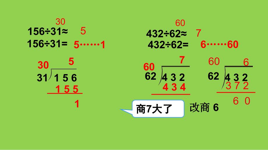 四年级上册数学课件2.9除数接近整十数的除法五入法试商丨苏教版共15张PPT_第2页