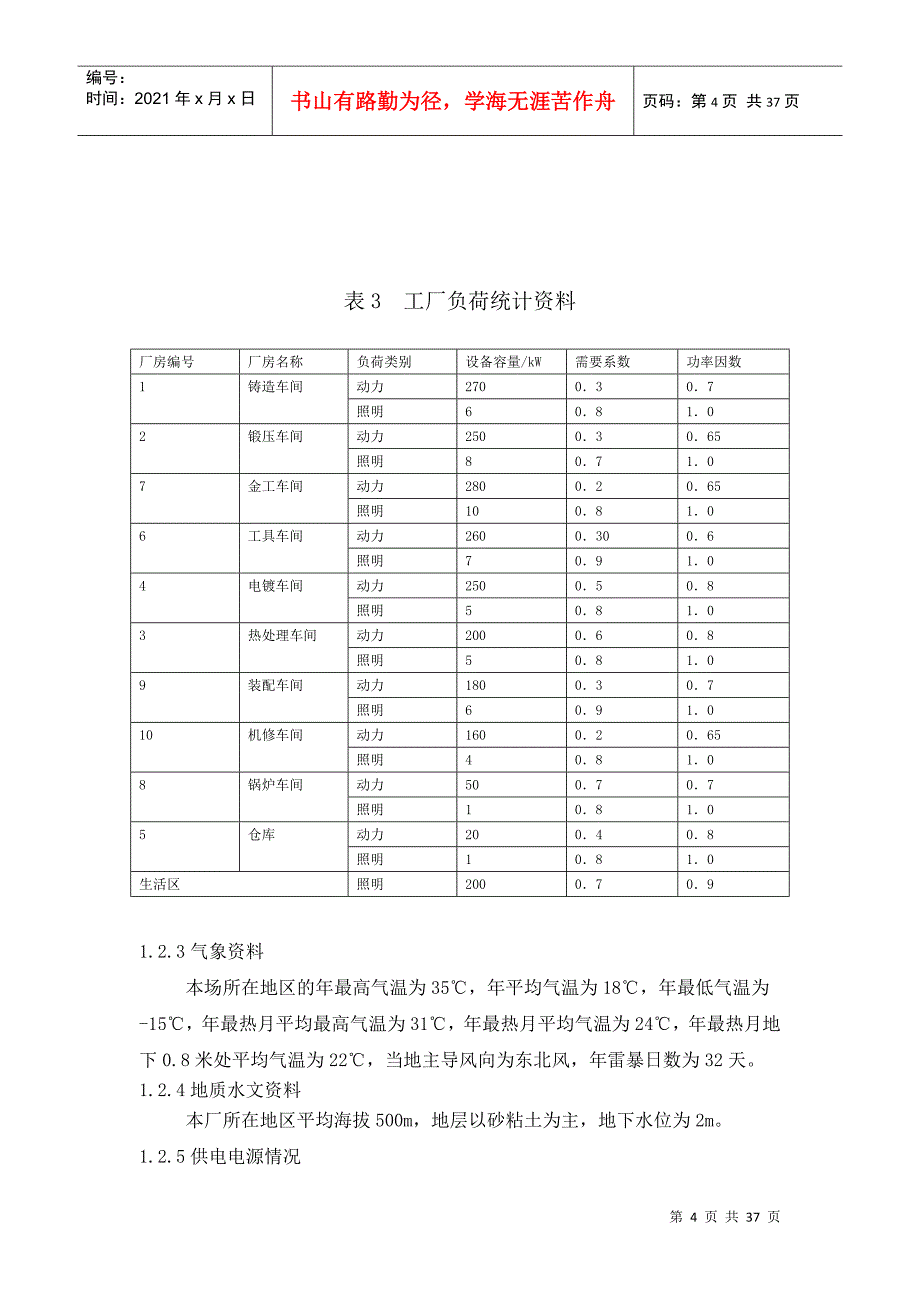 某机械厂降压变电所电气设计_第5页