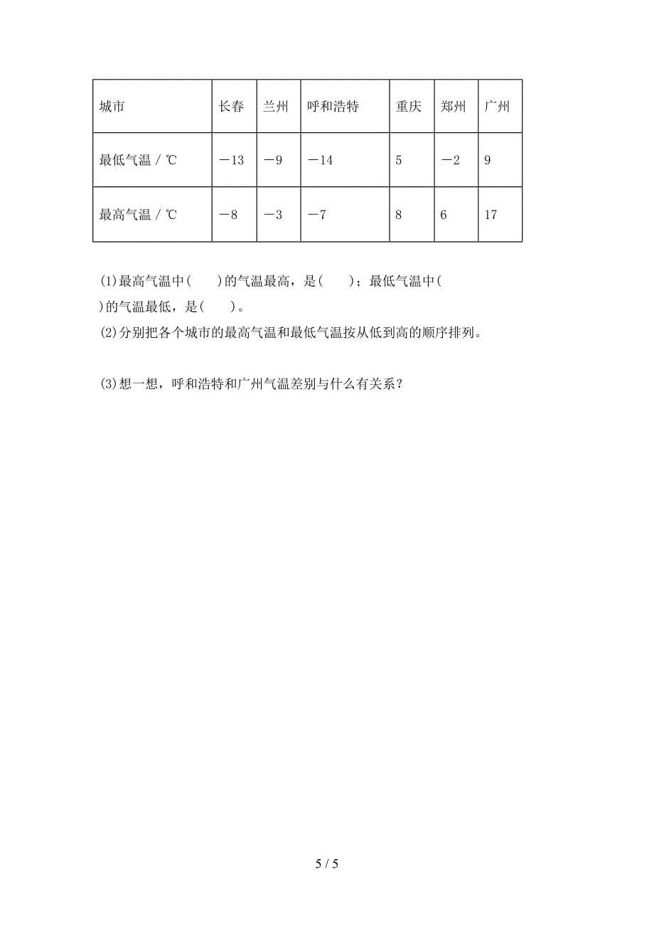 苏教版2021四年级数学上册期末考试题集_第5页