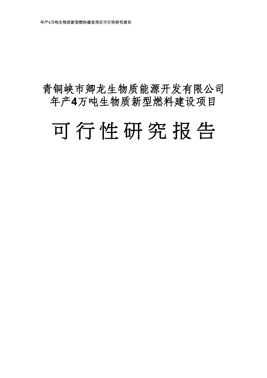 年产4万吨生物质新型燃料建设项目可行研究报告(DOC 78页)_第2页