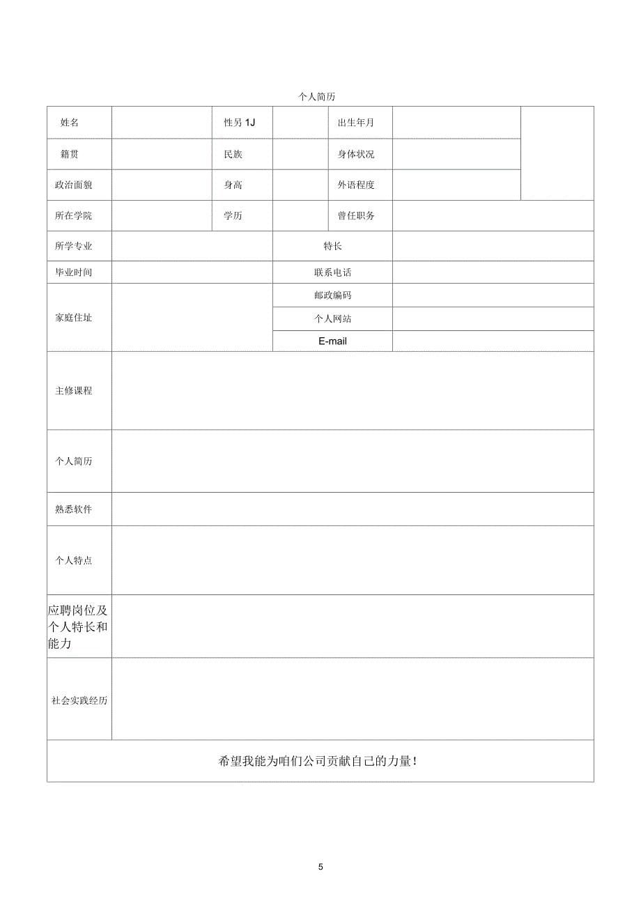 公务员标准个人简历模板_第5页