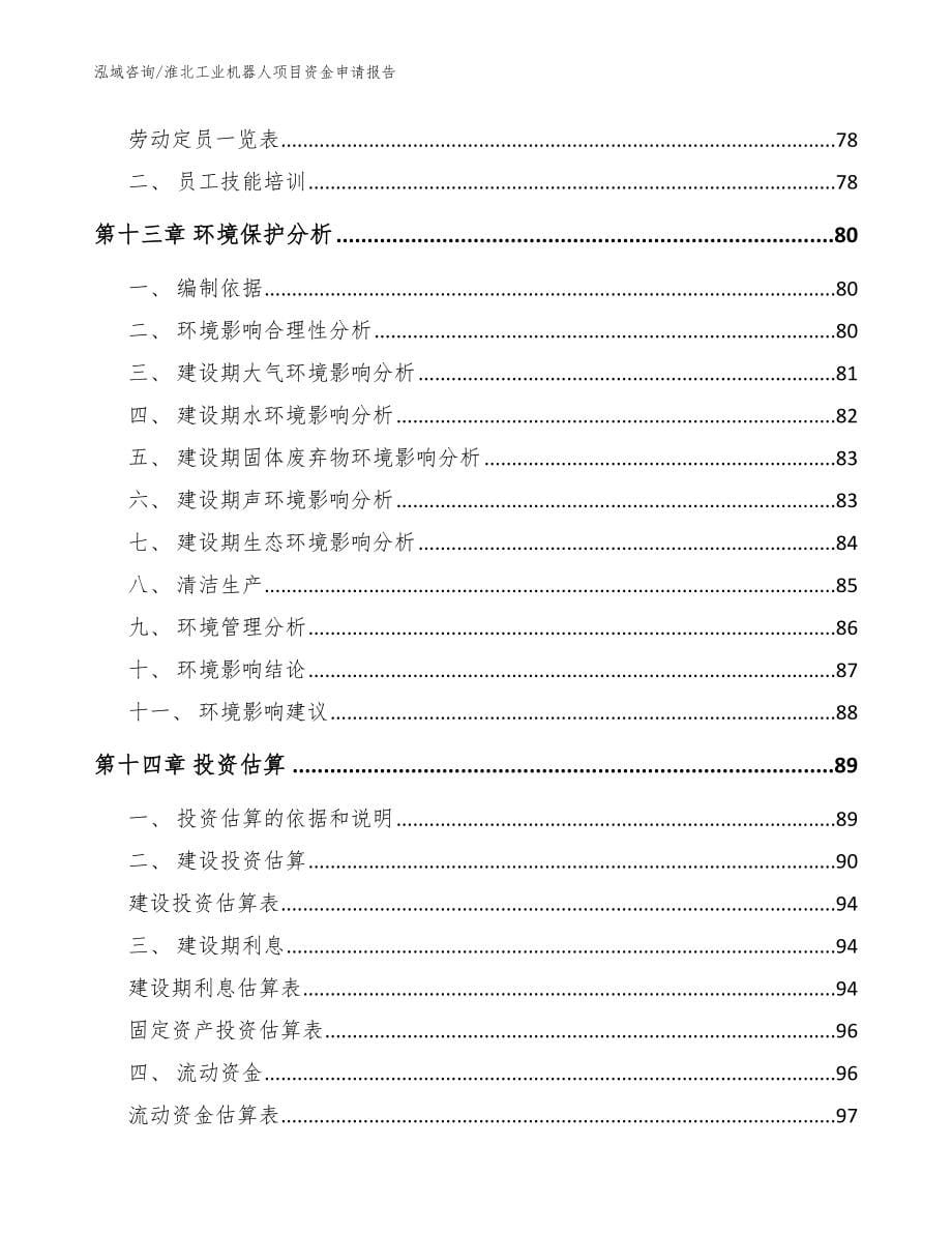 淮北工业机器人项目资金申请报告_范文_第5页