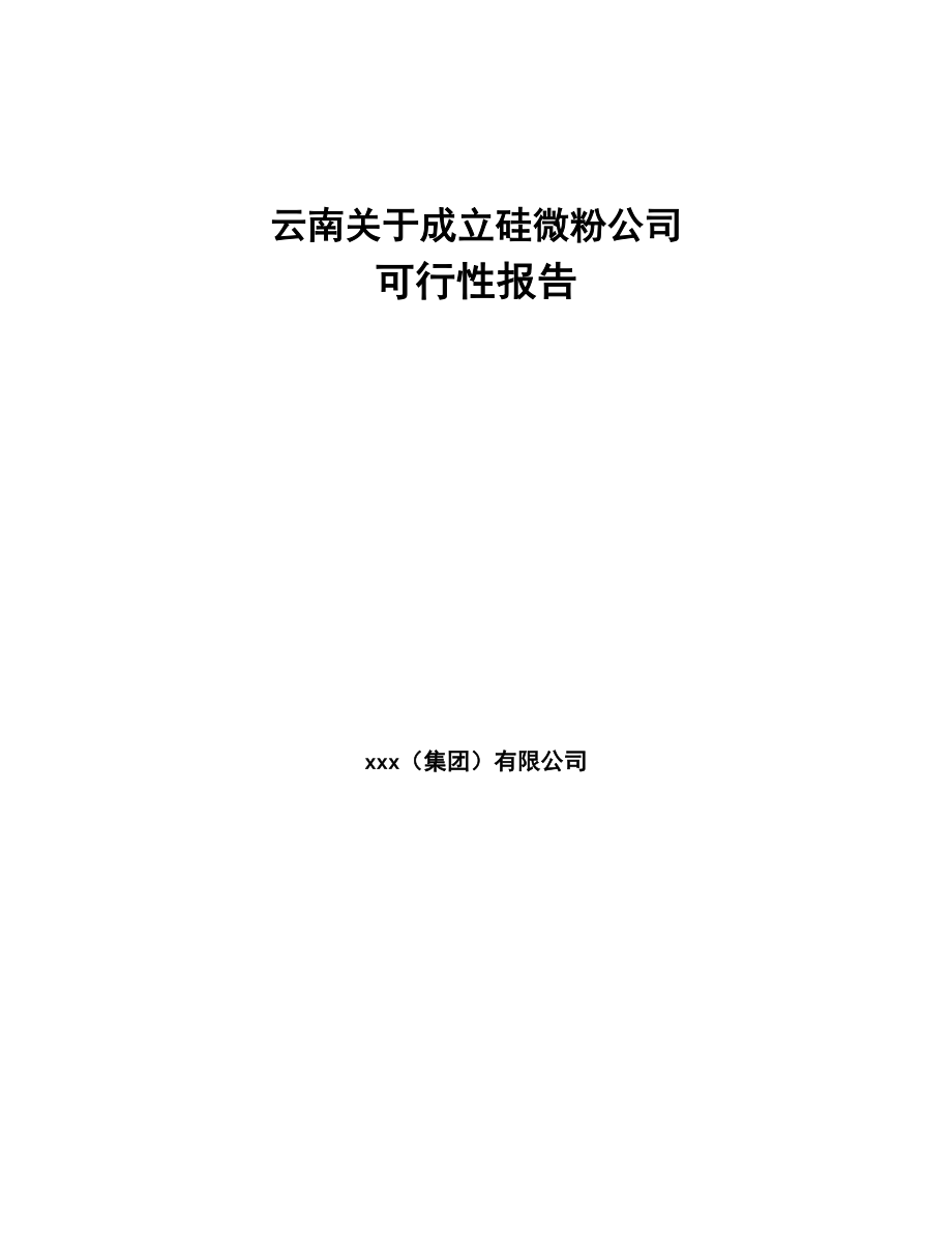 云南关于成立硅微粉公司可行性报告(DOC 94页)_第1页