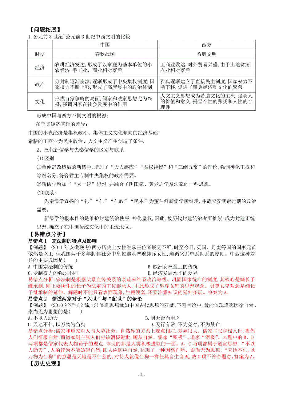 中国古代史专题一：中国古代文明的形成和初步发展---先秦、秦汉_第4页