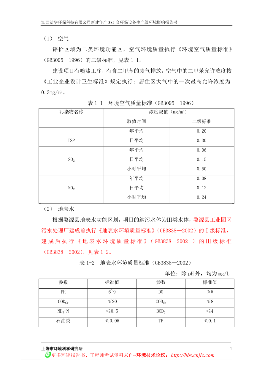 年产385套环保设备生产线环境影响报告书_第4页