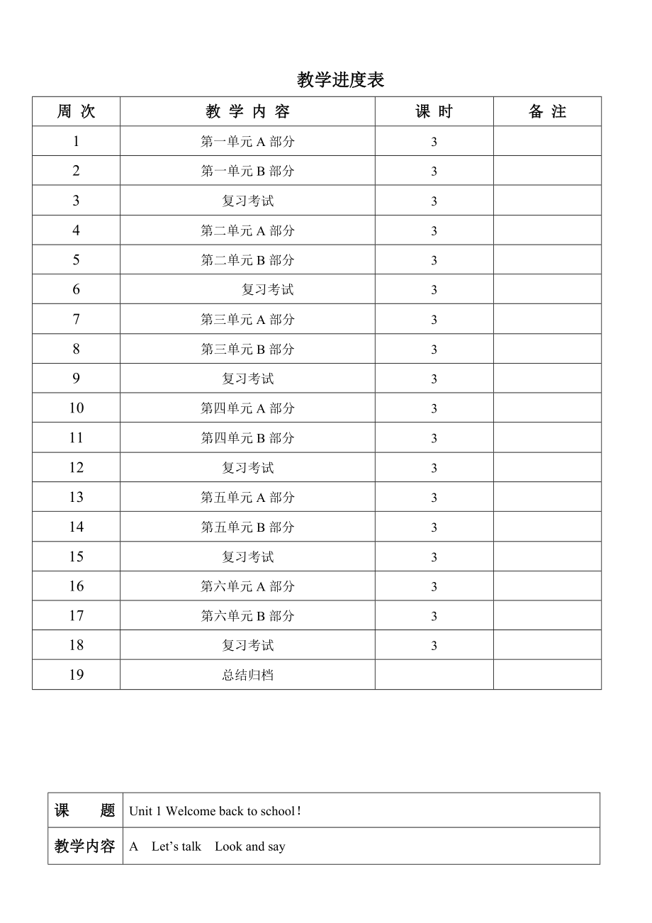 新人教版小学三年级下册英语全册教案_第5页