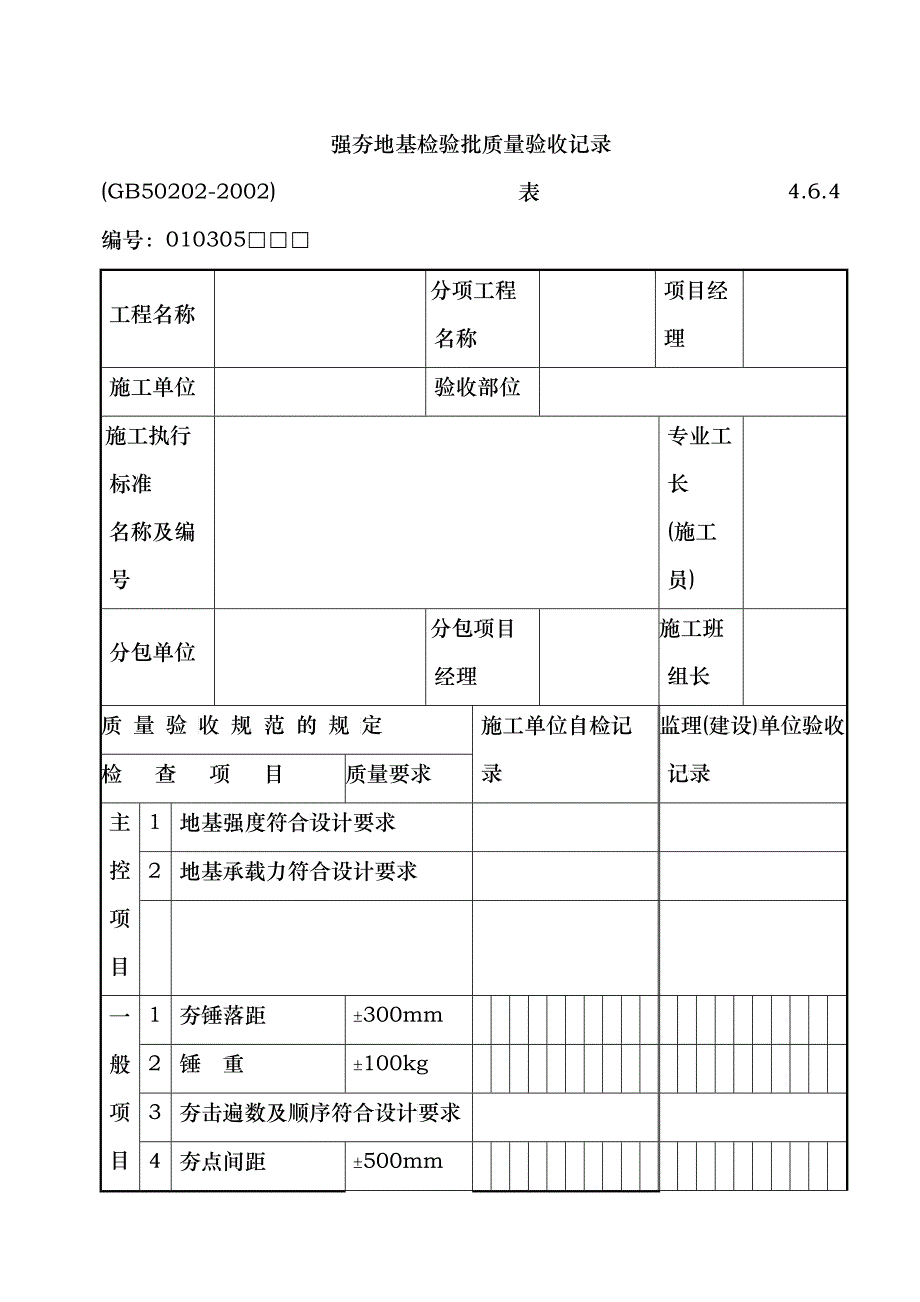 强夯地基检验批质量验收记录_第1页
