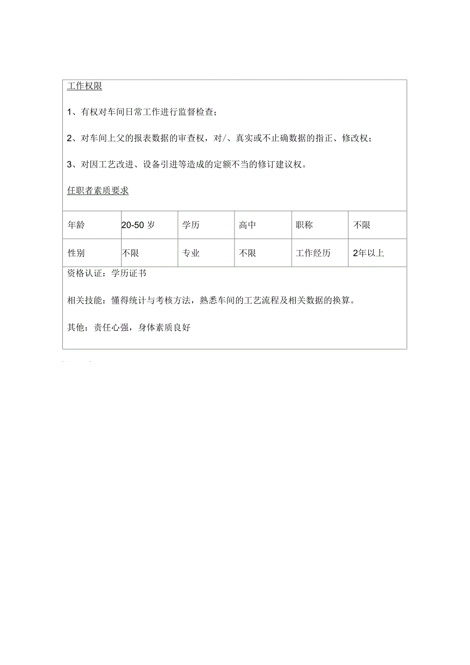 考核员岗位说明书_第2页