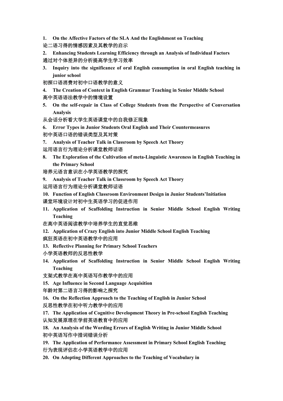 英语专业教学法方向论文选题_第1页