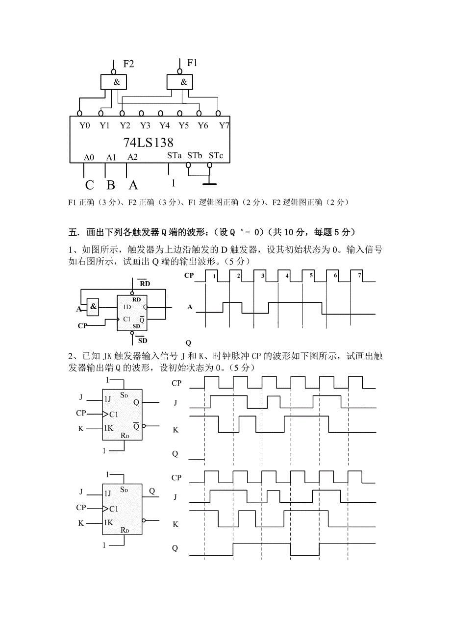 数字逻辑和设计基础期末复习题_第5页