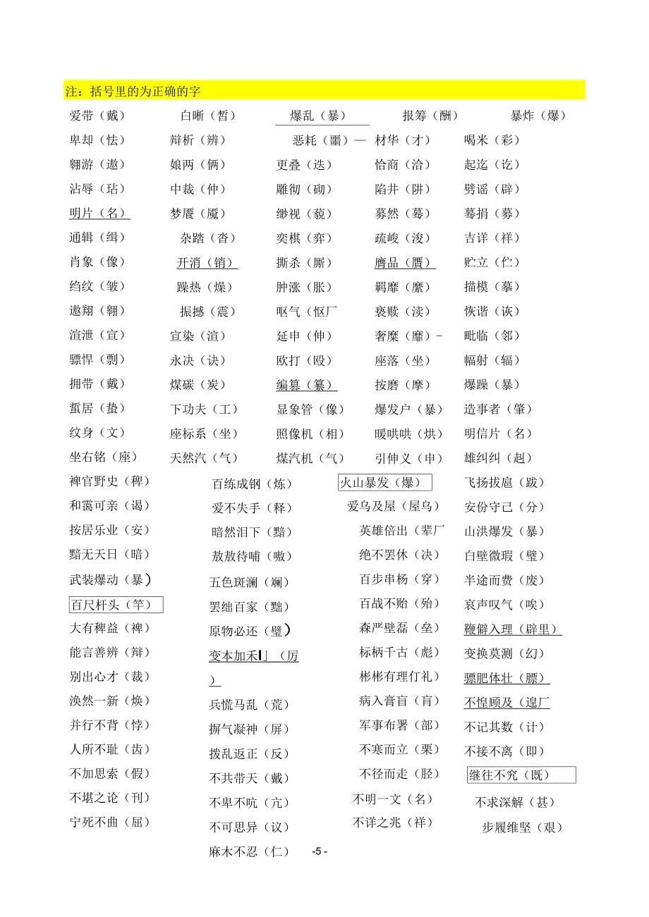 备战高考公务员在职研究生形音字形近字总结.._第5页