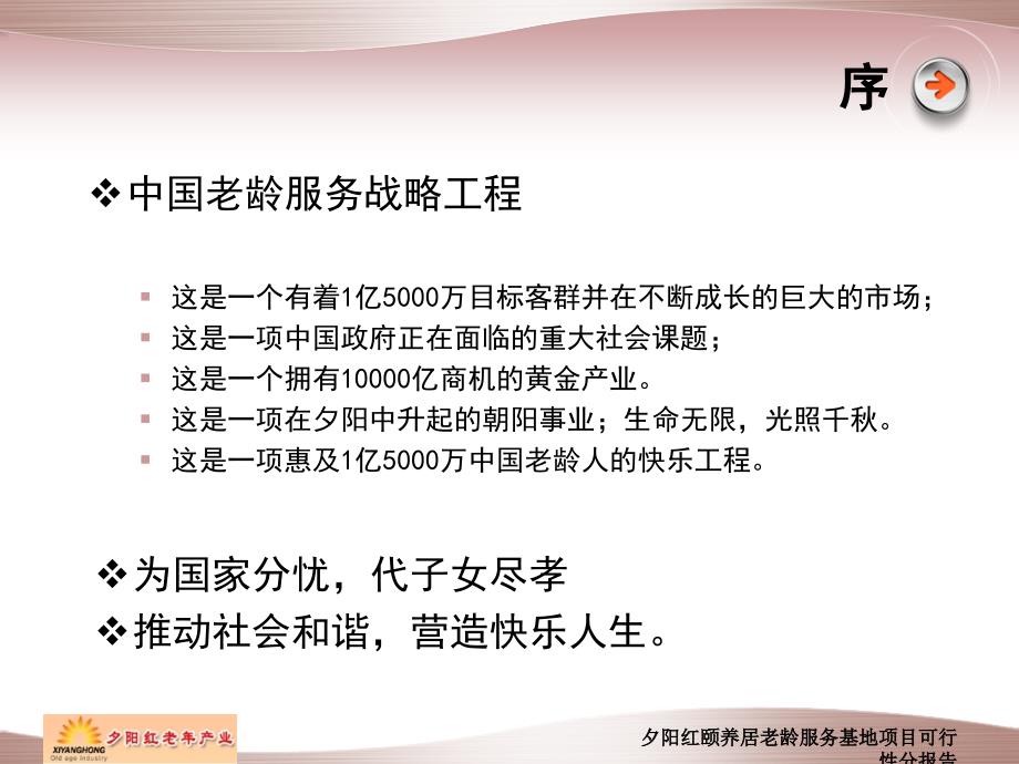 夕阳红颐养居老龄服务基地项目可行性分报告课件_第3页