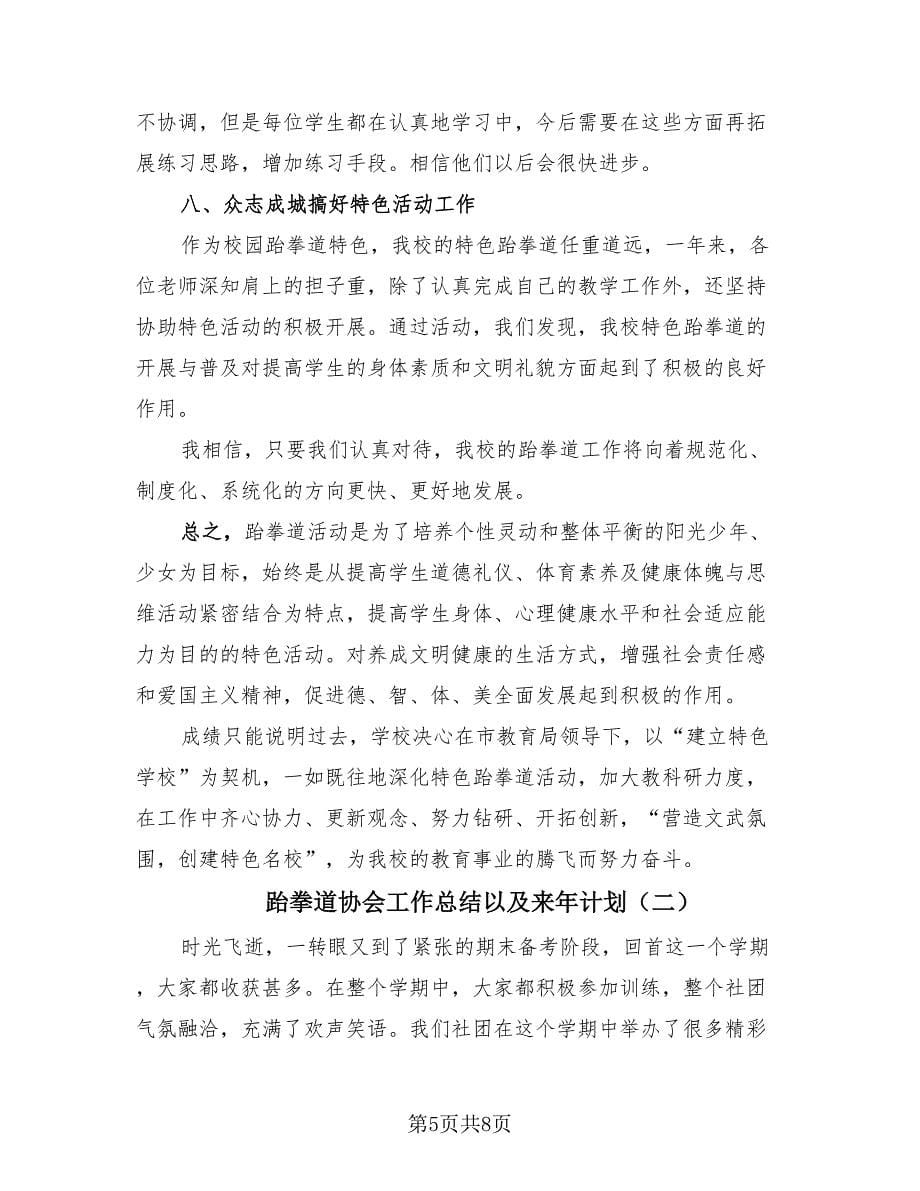 跆拳道协会工作总结以及来年计划（2篇）.doc_第5页