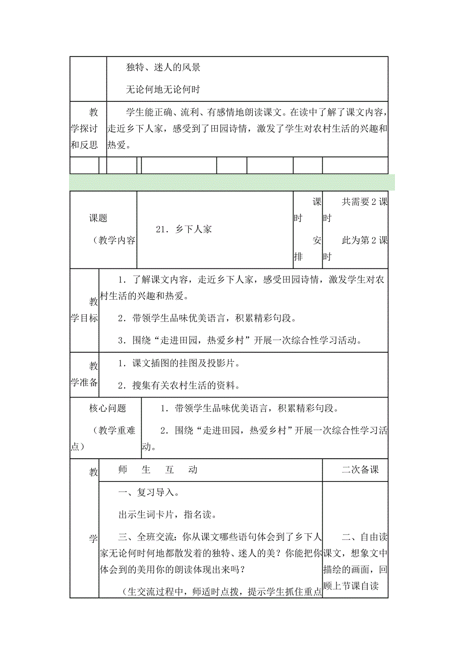 四年级语文下册第六单元教案_第5页