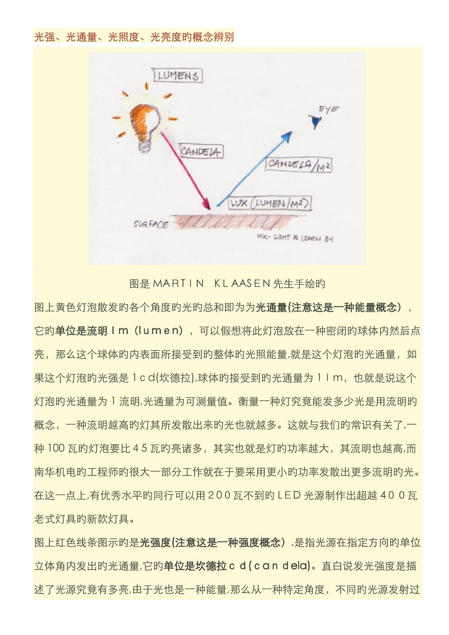 光强、光通量、光照度、光亮度的概念区分_第1页