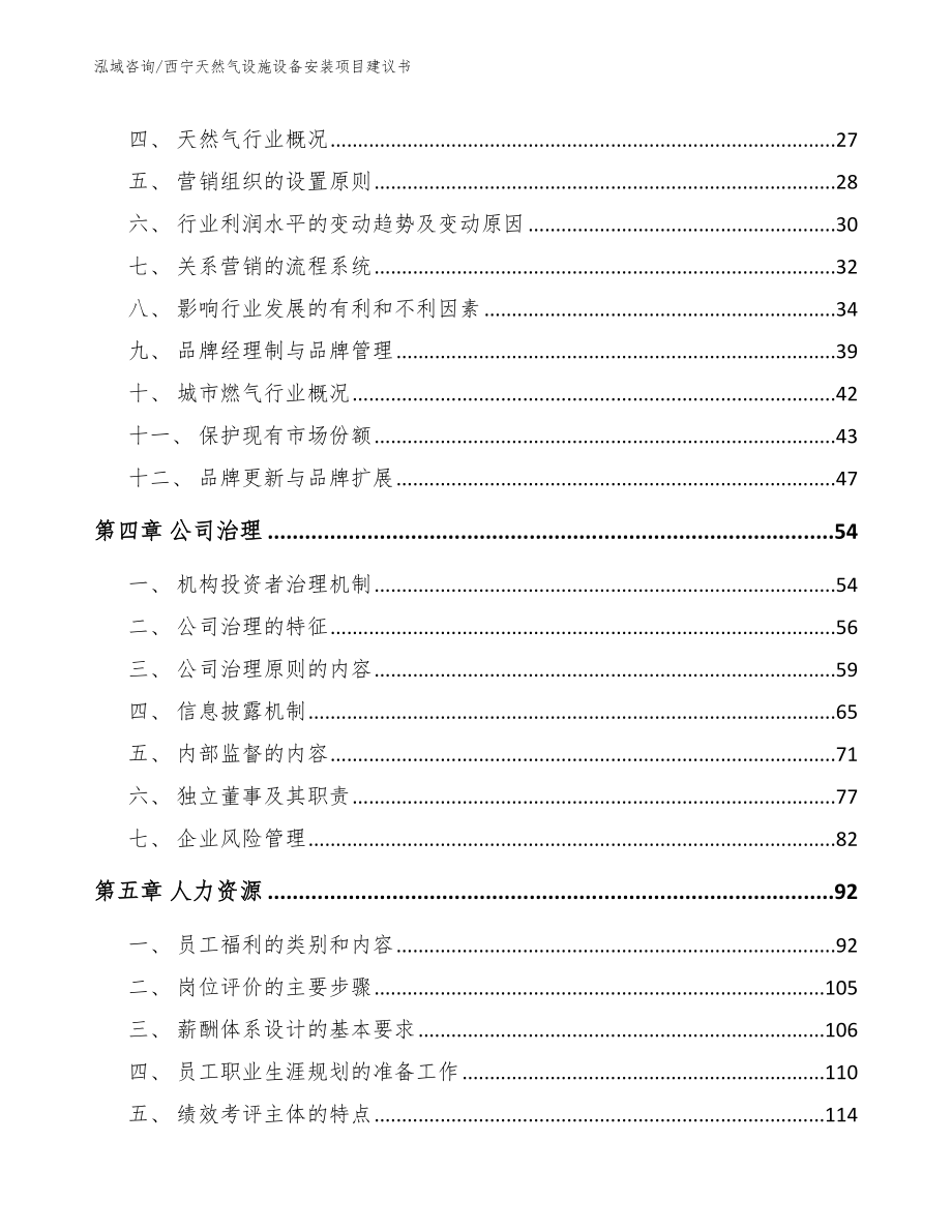 西宁天然气设施设备安装项目建议书_参考模板_第2页