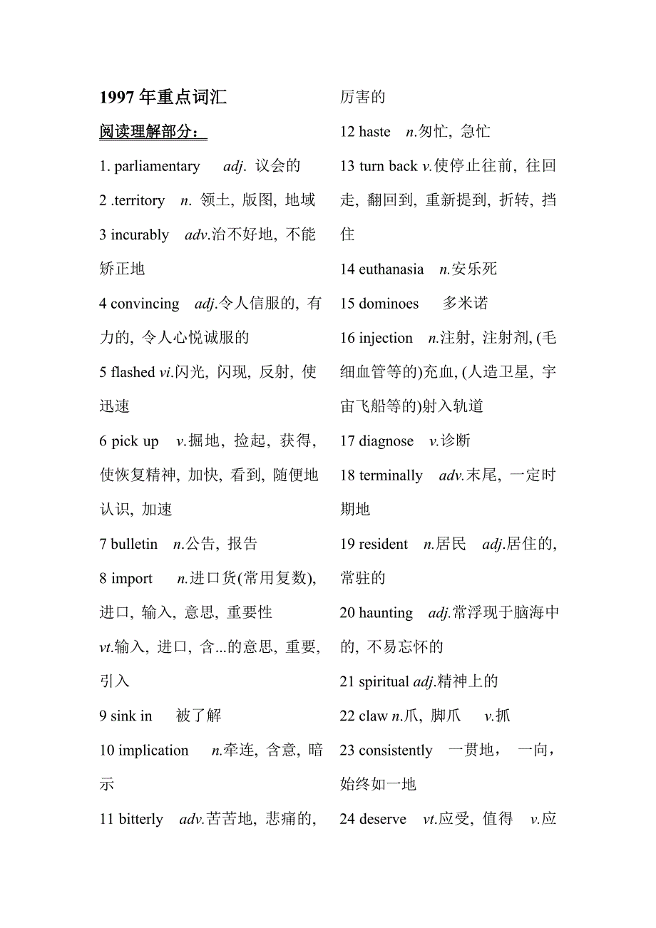 考研英语历年真题词汇_第1页