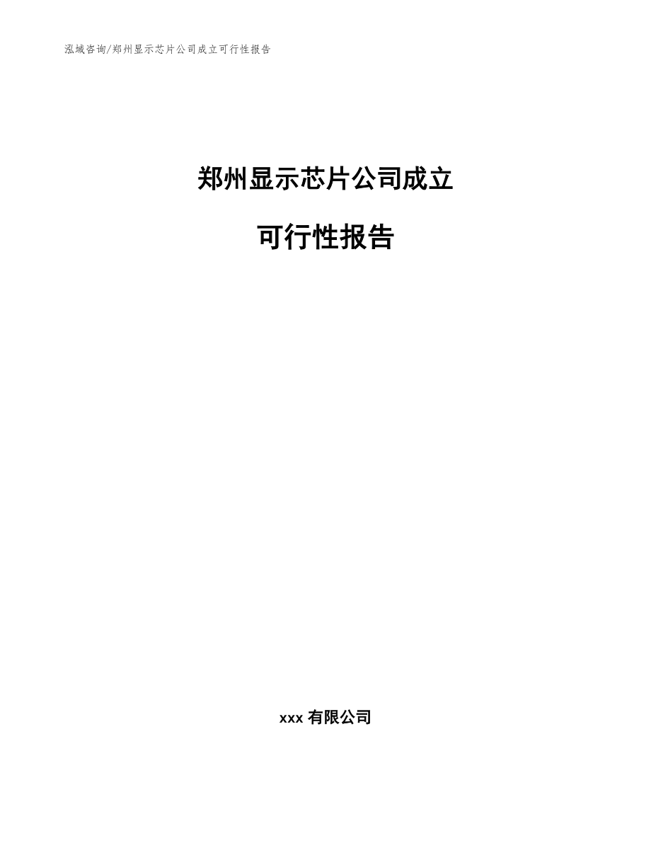 郑州显示芯片公司成立可行性报告【范文参考】_第1页