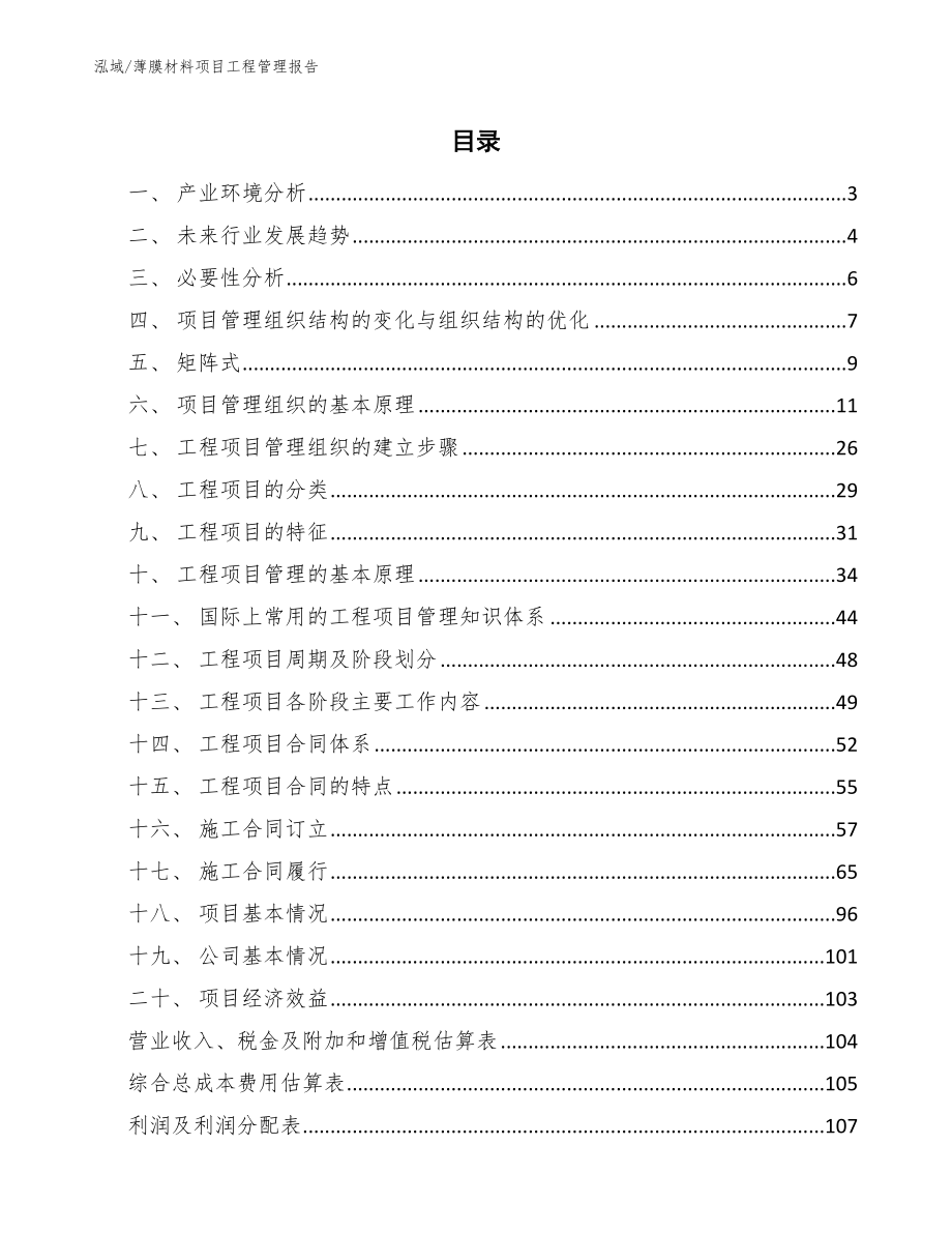 薄膜材料项目工程管理报告_第2页