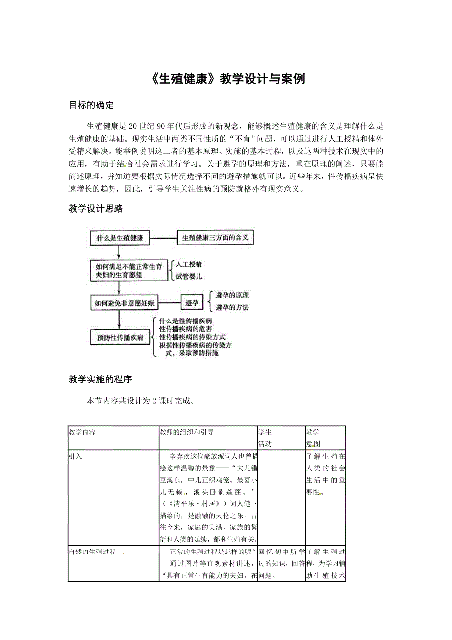 生物：1.4《生殖健康》教案（新人教版选修2）_第1页