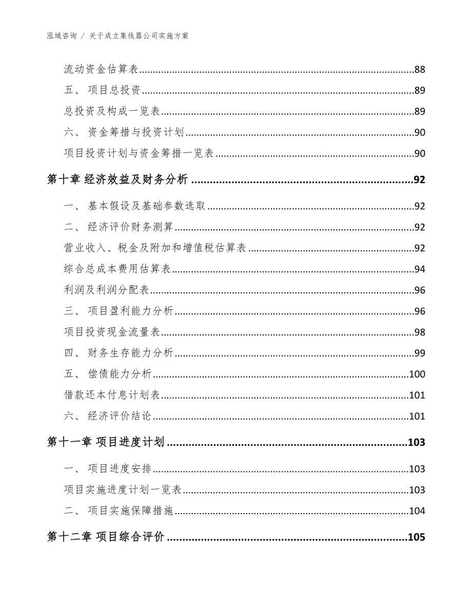 关于成立集线器公司实施方案【范文模板】_第5页